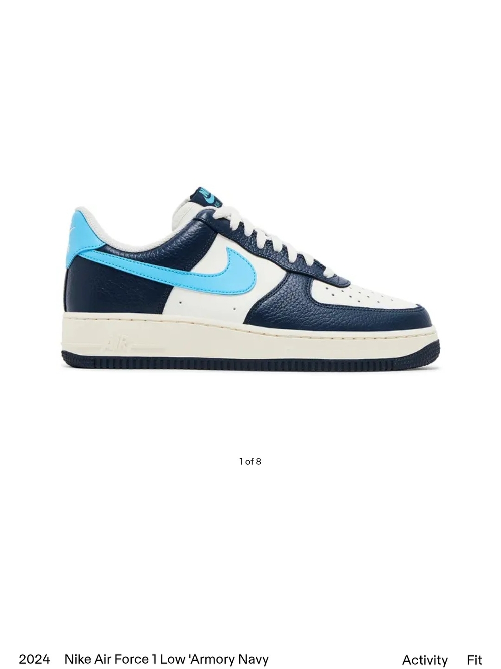 Nike Air Force 1 Low in Navy & Light Blue Accent